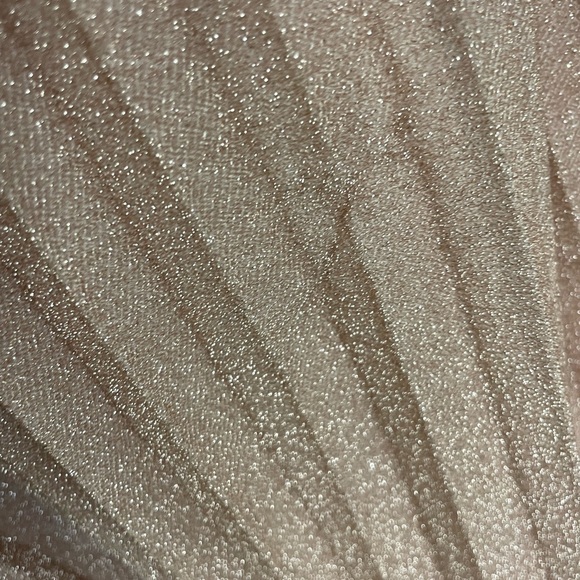 MAC DUGGAL SHIMMERING PLEATED A-LINE 3/4 SLEEVE GOWN - ROSE GOLD - Picture 16 of 16